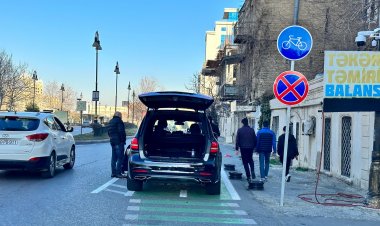 Velosiped zolağı avtomobillərin təmir meydançasına çevrilib