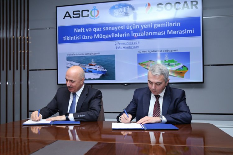 Yeni gəmilərin Bakıda tikintisinə dair müqavilə imzalandı